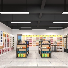 现代烟酒店3D模型下载